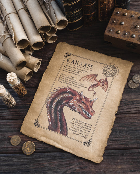 Caraxes Dragon Scroll Art Print