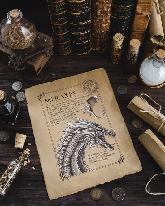 Meraxes Dragon Scroll Art Print