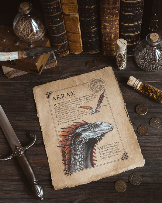 Arrax Dragon Scroll Art Print