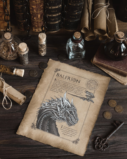 Balerion Dragon Scroll Art Print