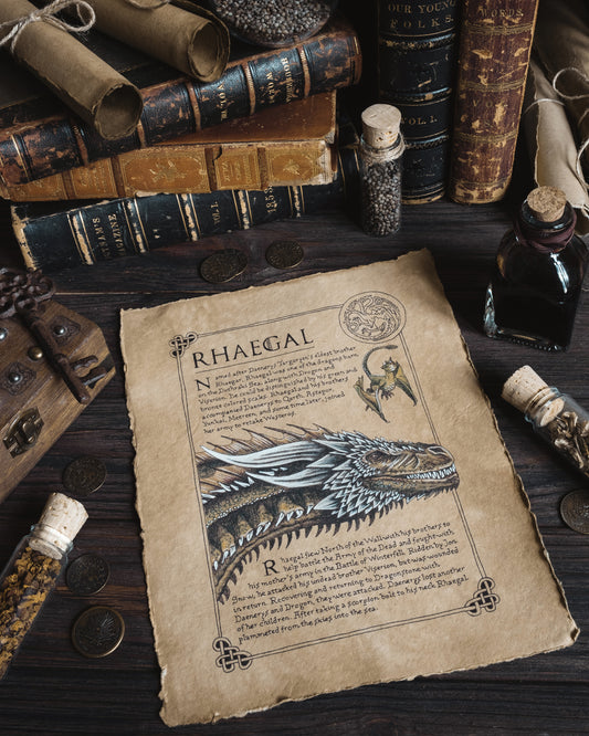 Rhaegal Dragon Scroll Art Print