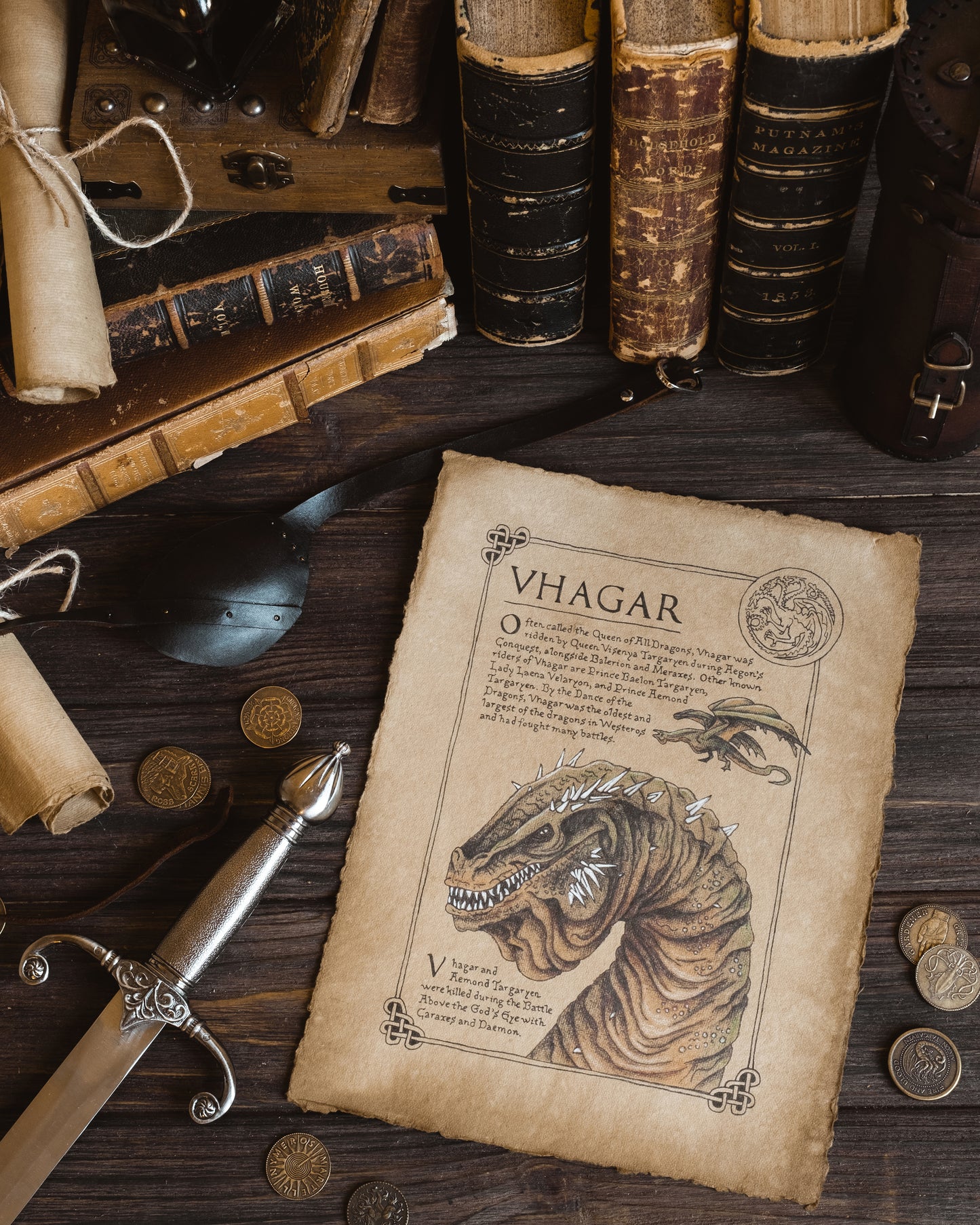 Vhagar Dragon Scroll Art Print